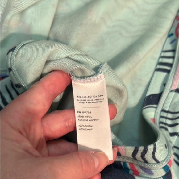 Tea Collection 100% Cotton Rockabye Baby Romper PJ’s in “Rainbow Splash” Print - Picture 5 of 12